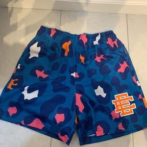 EE Blue leopard print shorts